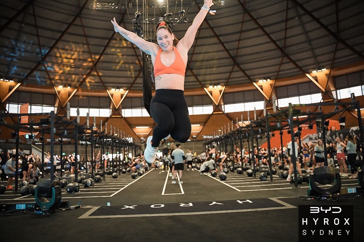 Natasha B celebrating at HYROX Sydney